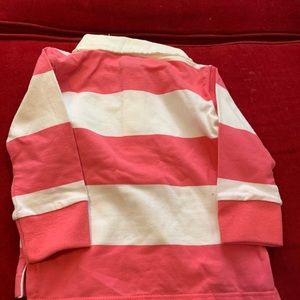 Pink and white strip polo long sleeve